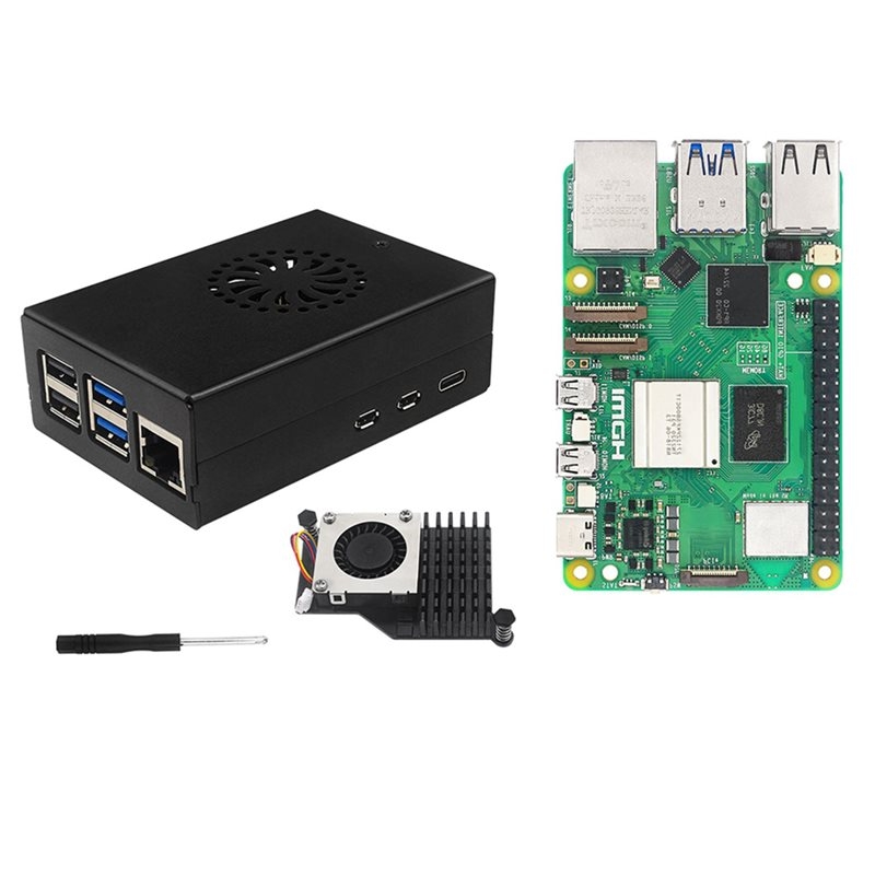 Raspberry Pi 5 8Gb Kit - T23C، مجموعة أدوات البداية من إيراسبتك،
